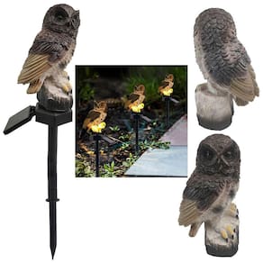 Coruja Luminaria Solar Luz Led Iluminaçao Decoraçao Teto Jardim Quintal Varanda Enfeite