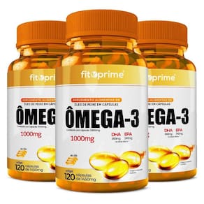 3 Potes Ômega 3 Óleo De Peixe 1000Mg 120 Cápsulas Fitoprime