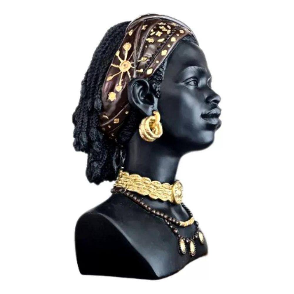 Estatueta Mulher Africana Poliresina 30 X 15 X 19