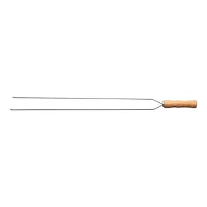 Espeto Duplo Para Churrasco Tramontina Com Lâmina Em Aço Inox E Cabo De Madeira 95 Cm Tramontina