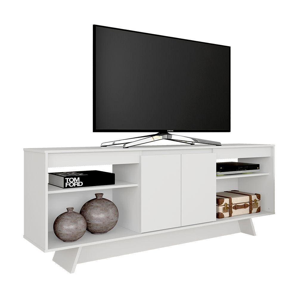 Rack 1,60m 55 Polegadas Tulum Branco - Móveis Arapongas