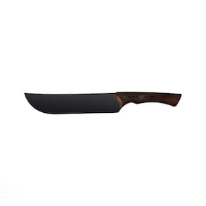 Faca Para Carne Churrasco Black Com Lâmina Em Aço Inox Escurecido E Cabo De Madeira 8"