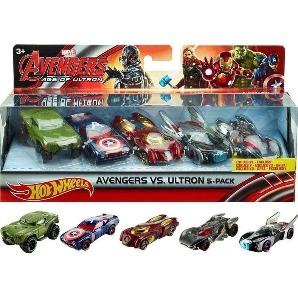 Pack 5 Miniaturas Hotwheels Marvel Avengers Vs Ultron 1/64