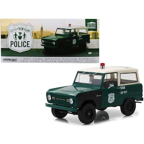 Miniatura Ford Bronco Polícia New York 1968 1/18 Greenlight