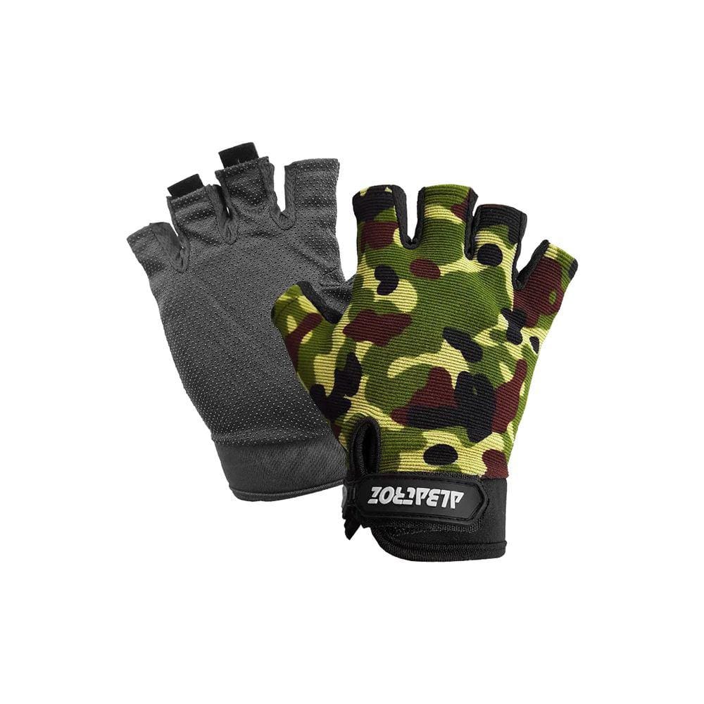 Luva Esportiva Pesca Albatroz YL015 Camuflada Meio Dedo Nylon Antiderrapante