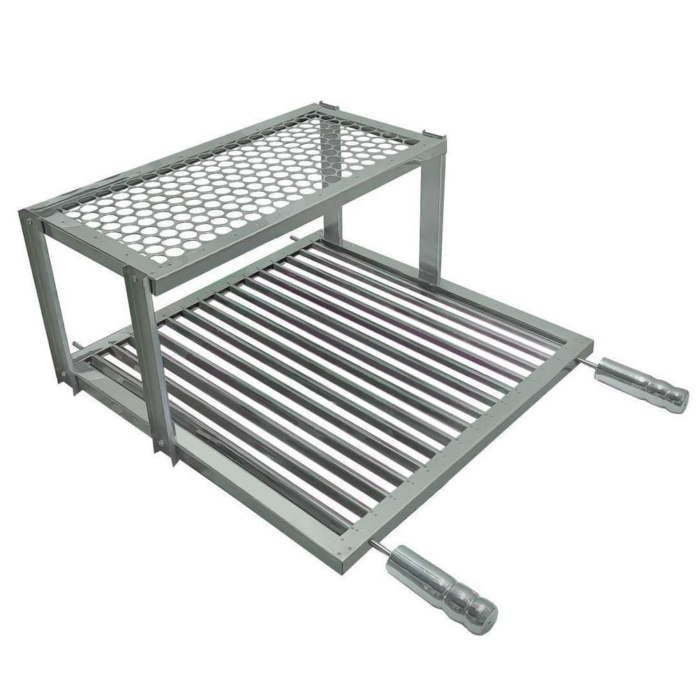 Grelha Uruguaia 55X50 Com Descanso Inox Churrasco Parrilla