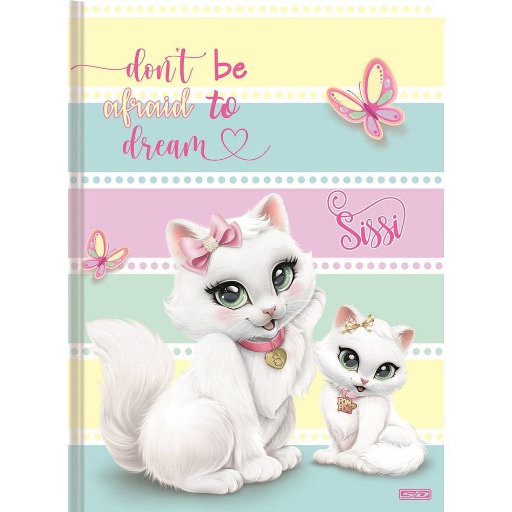 Caderno Brochurão Grande Pautado Sissi Capa Dura 80 Folhas São Domingos