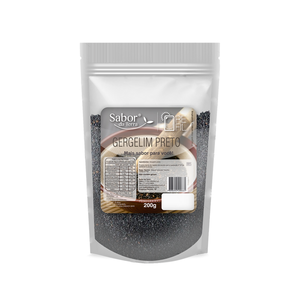 Kit 3X: Gergelim Preto Sabor da Terra 200g