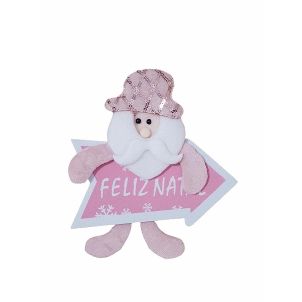 Pendente Enfeite Natal Papai Noel Rosa Pendurar Árvore Porta