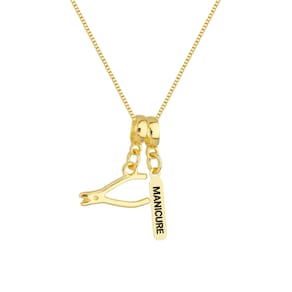 Colar Pingente Profissão Manicure Banhado a Ouro 18k