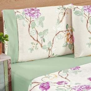 Jogo De Cama Estampado Micropercal 200 Fios Naturale Queen 04 Peças - Belle