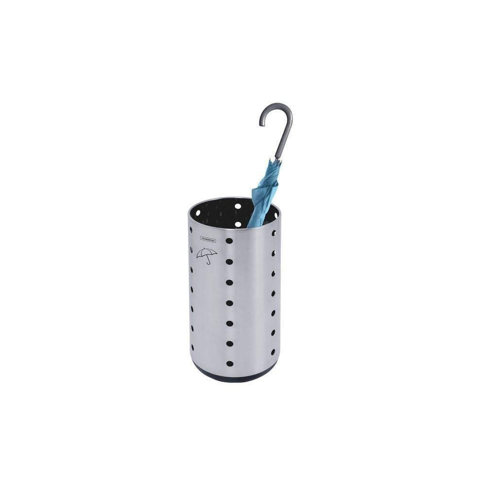 Porta Guarda-chuva Cápsula Dry Aço Inox Scotch Brite E Base Em Polipropileno 15 L