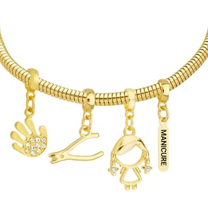 Pulseira Profissão Manicure Para Pandora Banhado a Ouro 18k