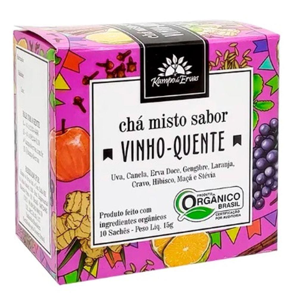 Kit 3X: Chá Misto Vinho Quente Orgânico Kampo de Ervas 10 Sachês