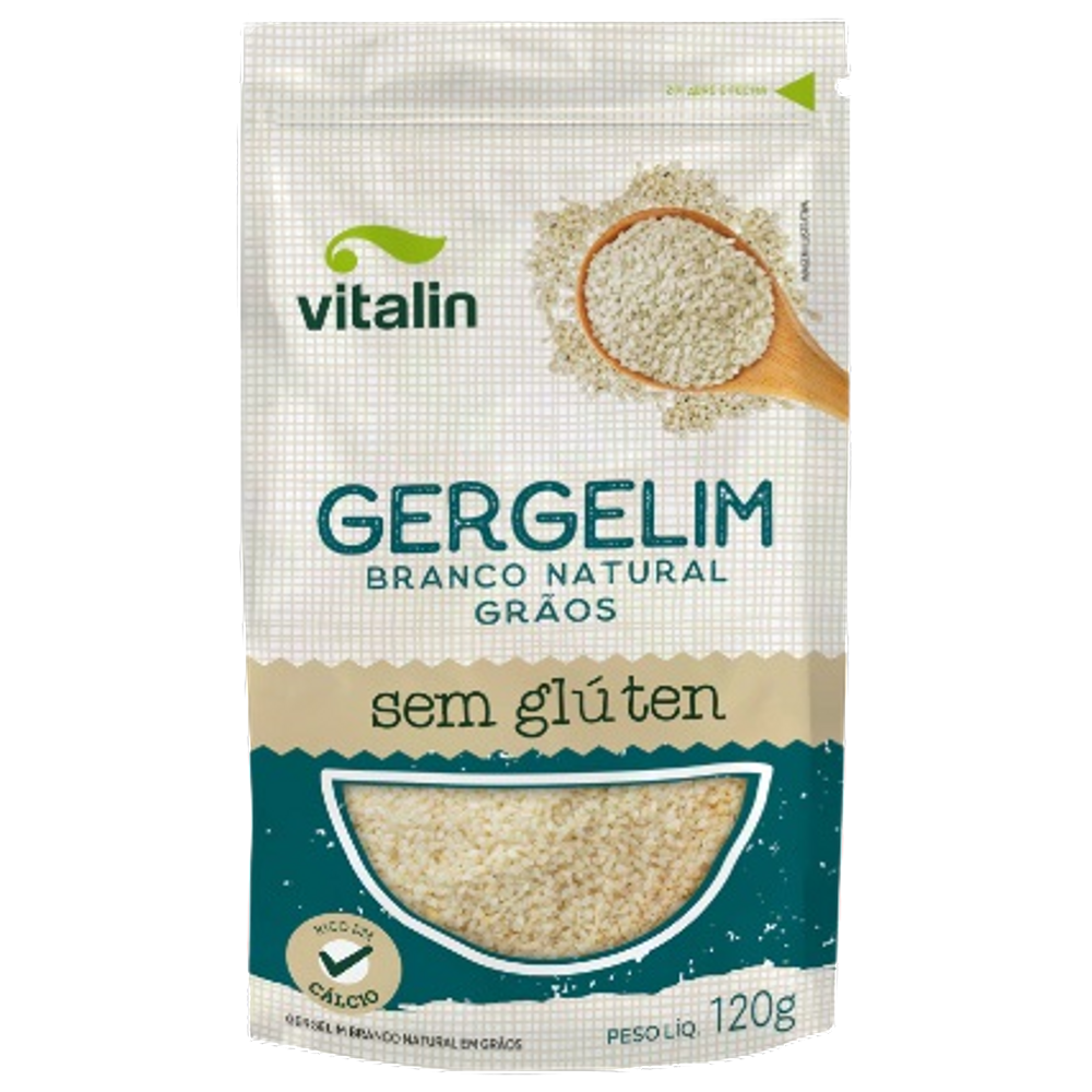 Gergelim Branco Natural Sem Glúten Vitalin 120g