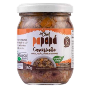 Comidinha Arroz, Feijão, Carne e Legumes Orgânica (Caseirinho) Papapá 180g