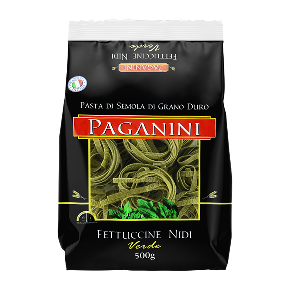 Kit 6X: Macarrão Fettuccine Nidi Verde Paganini 500g