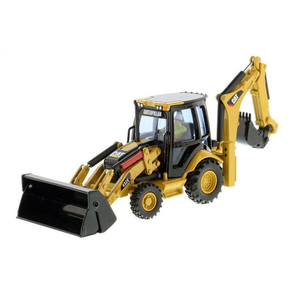 Miniatura Retroescavadeira Cat 432E Amarela 1/50