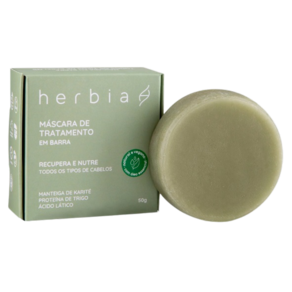Kit 2X: Máscara Capilar em Barra para Todos os Tipos de Cabelo Herbia 50g