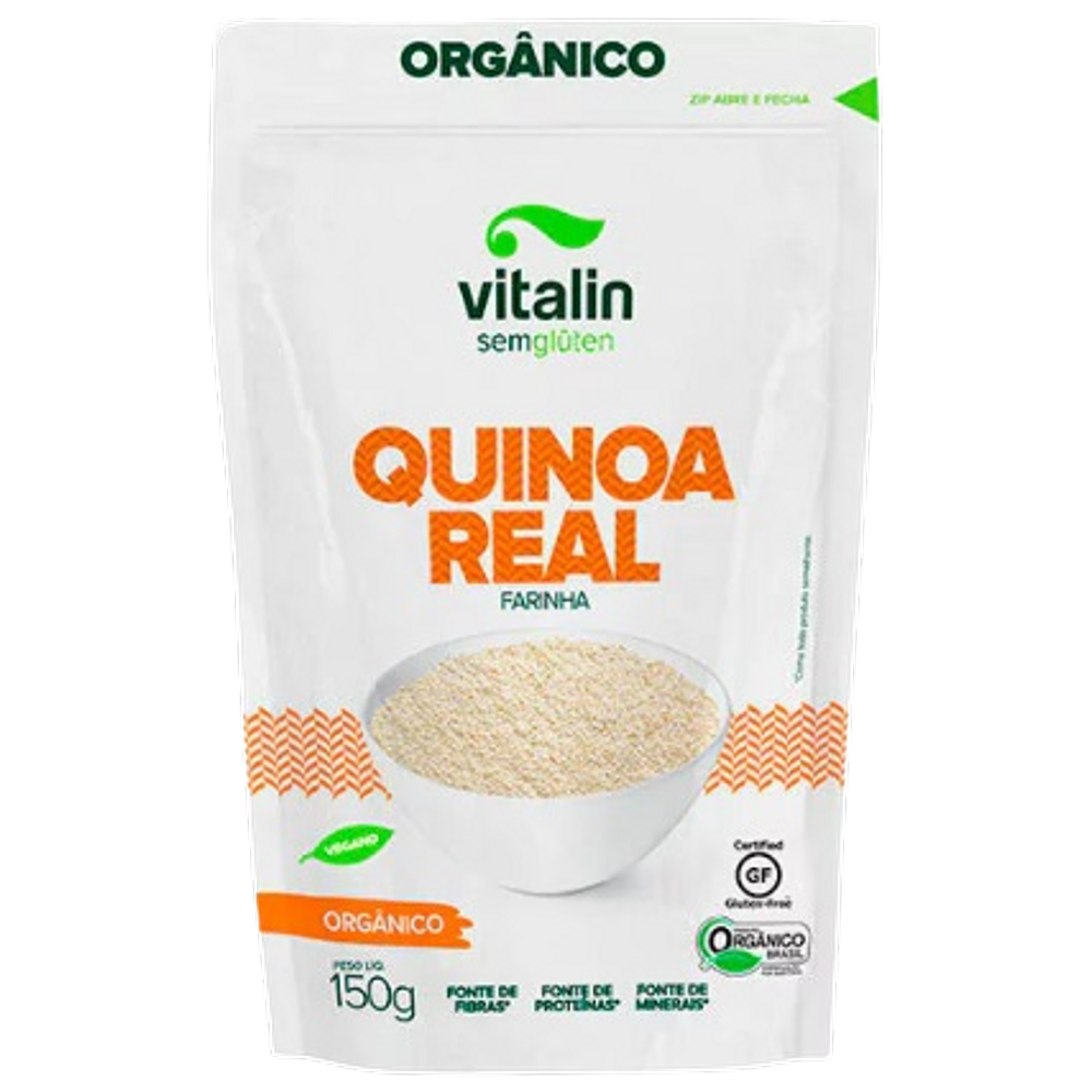 Kit 6X: Farinha de Quinoa Real Orgânica Sem Glúten Vitalin 150g