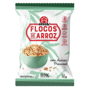 Kit 2X: Flocos de Arroz Integral com Açúcar Mascavo Okoshi 50g