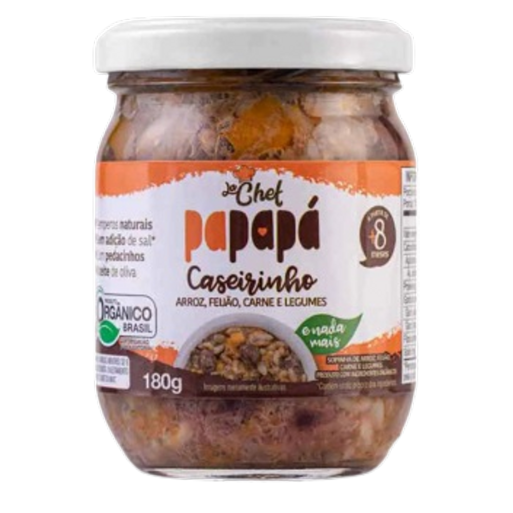 Kit 3X: Comidinha Arroz, Feijão, Carne e Legumes Orgânica Papapá 180g