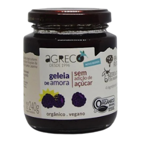 Kit 3X: Geleia de Amora Orgânica Sem Açúcar Agreco 240g