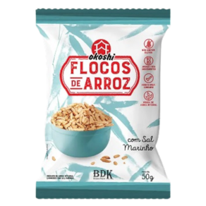 Kit 3X: Flocos de Arroz Integral com Sal Marinho Okoshi 40g