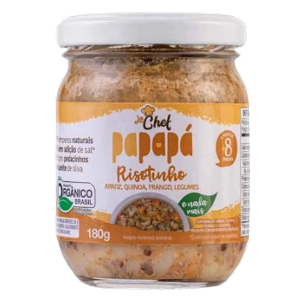 Kit 2X: Risotinho Arroz, Quinoa, Frango e Legumes Orgânico Papapá 180g