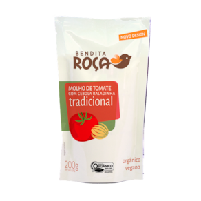 Kit 6X: Molho de Tomate Tradicional Orgânico Bendita Roça 200g