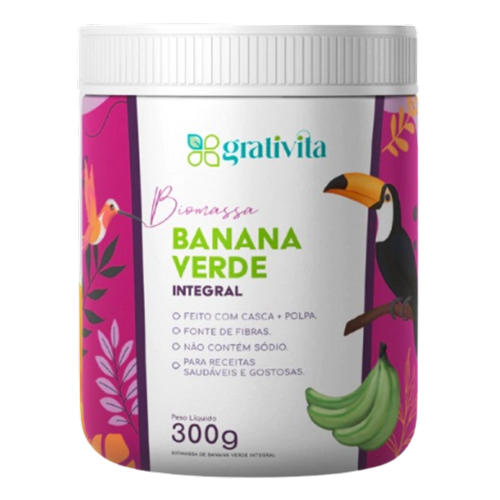 Biomassa de Banana Verde Integral Grativita 300g