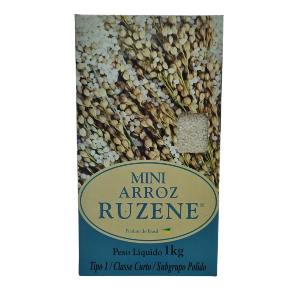 Kit 6X: Mini Arroz Polido Curto Ruzene 1kg