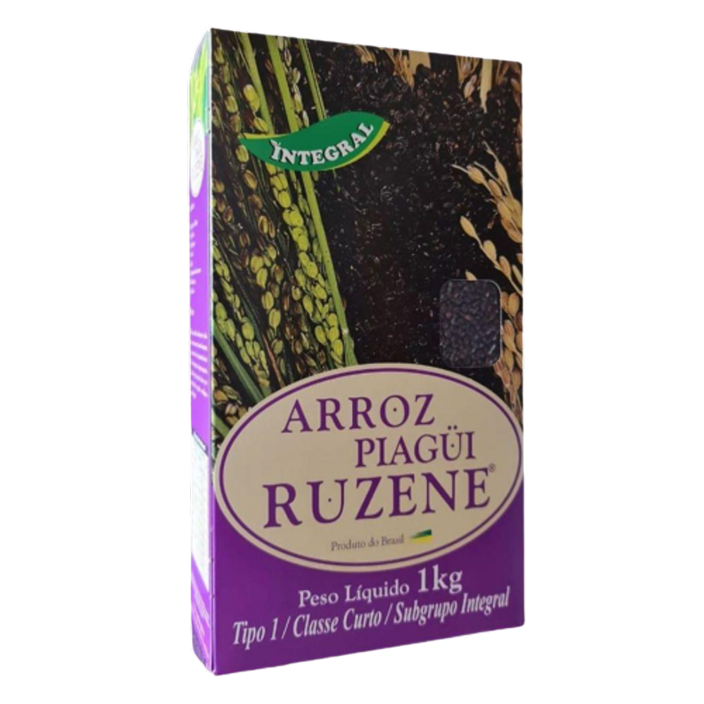 Kit 6X: Arroz Piagüi Preto Curto Ruzene 1kg