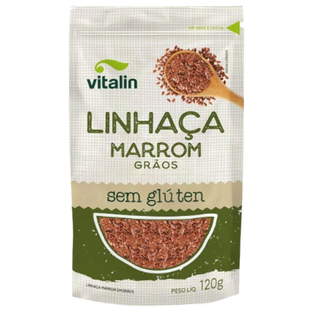 Kit 2X: Linhaça Marrom Sem Glúten Vitalin 120g