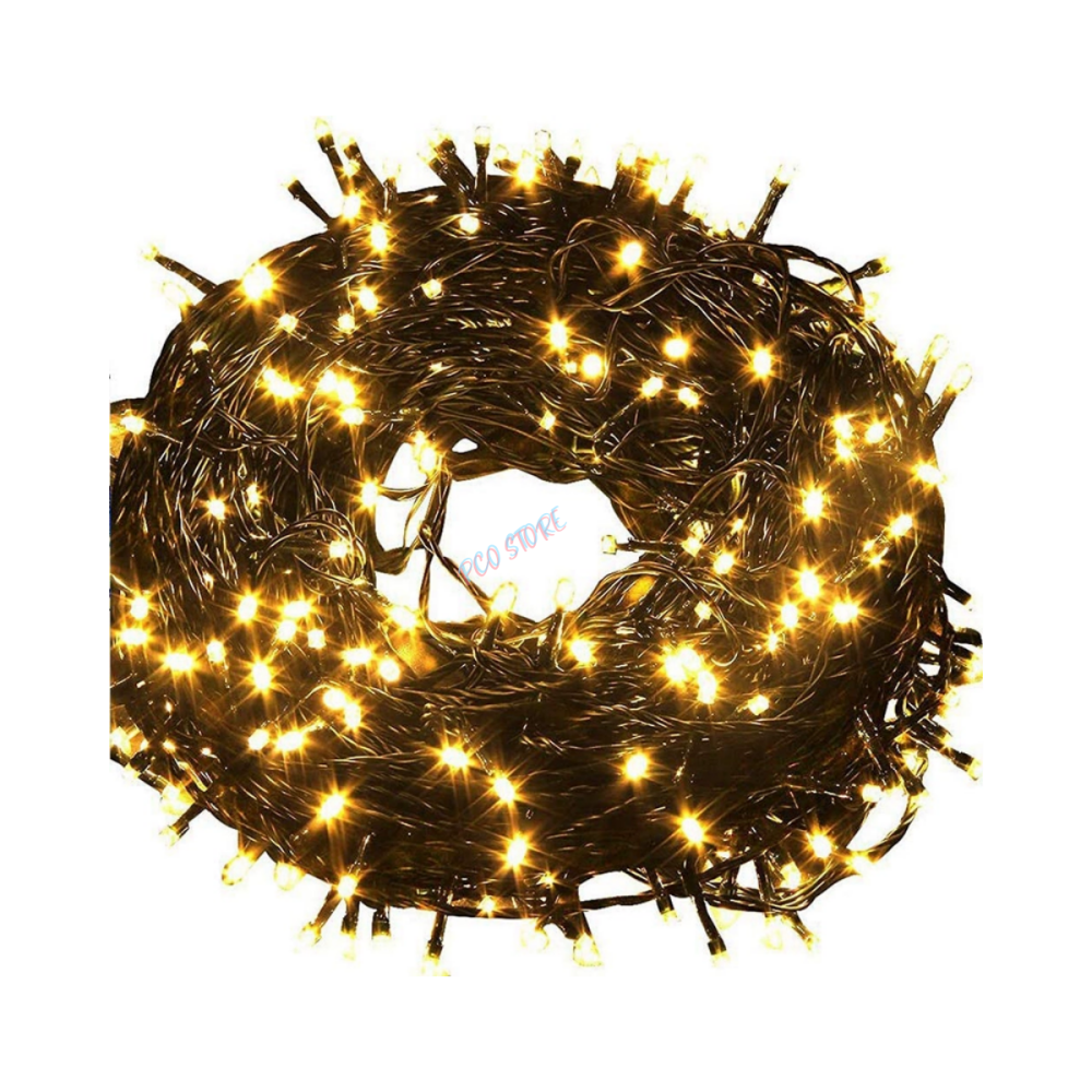 Cordão 300 Led Fixo 30 Metros Branco Quente Natal