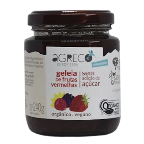 Kit 2X: Geleia de Frutas Vermelhas Orgânica Sem Adição de Açúcar Agreco 240g