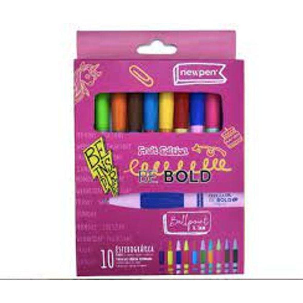 Caneta Be Bold Perfumada Kit c/10 - Newpen 10 Cores