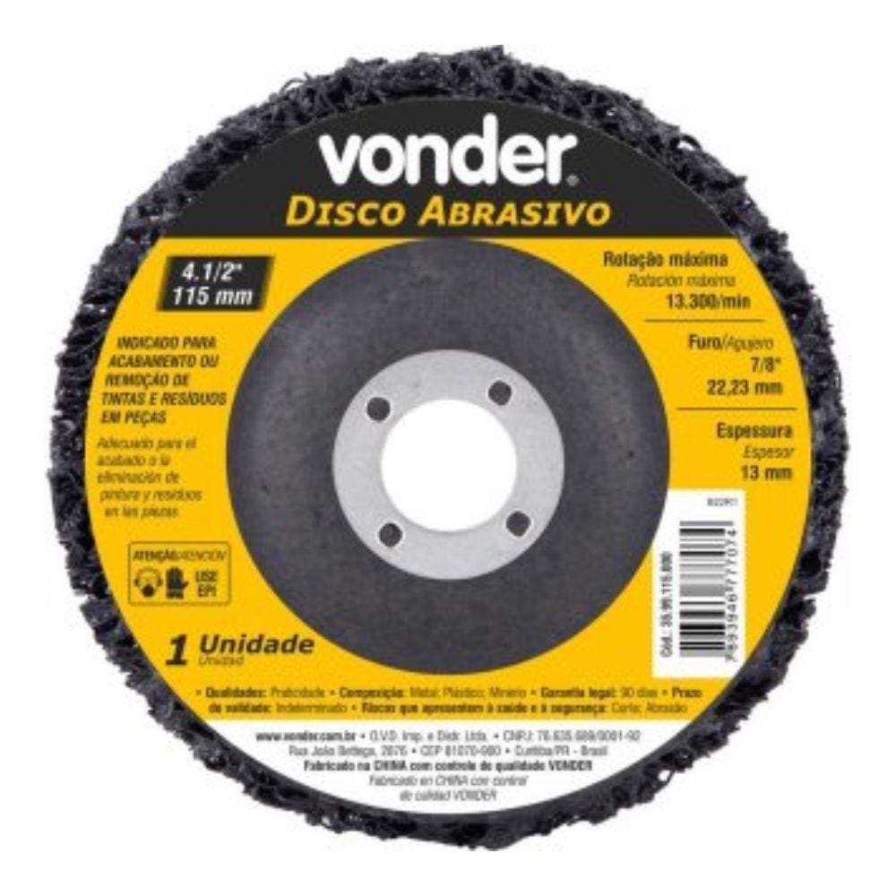 Disco Abrasivo Vonder 4.1/2`` 115mm