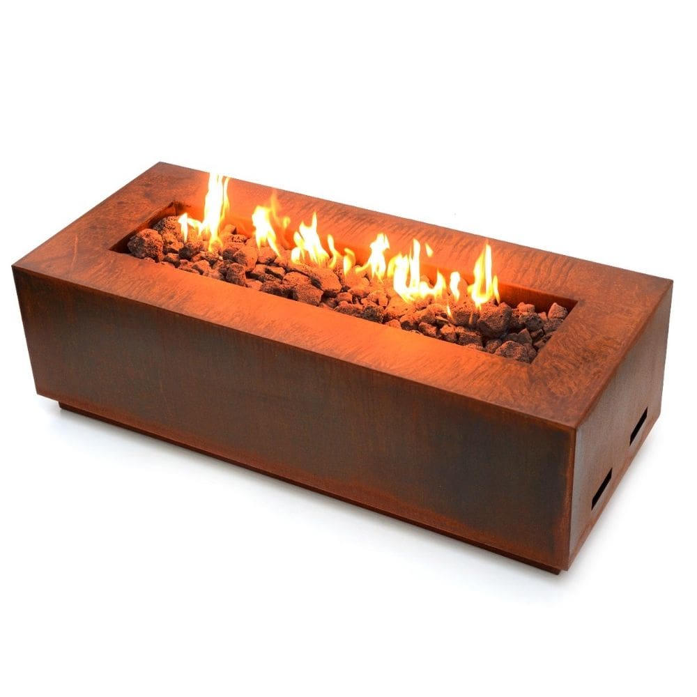 Lareira a Gás para Área Externa em Aço Corten Fire Pit Santa Helena - K3 Imports