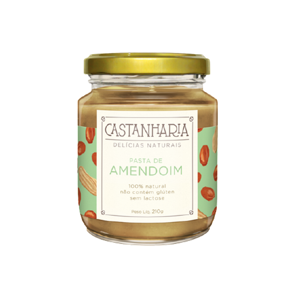 Kit 6X: Pasta de Amendoim Zero Açúcar Vegana Castanharia 210g