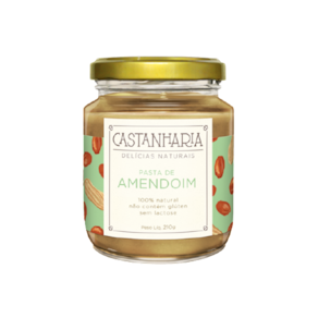 Kit 6X: Pasta de Amendoim Zero Açúcar Vegana Castanharia 210g
