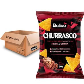Tortilla Chips Churrasco 50g 12 Pacotes - Snack Crocante