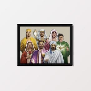 Quadro Fraternidade Branca 7 Raios 24x18cm - Madeira Branca