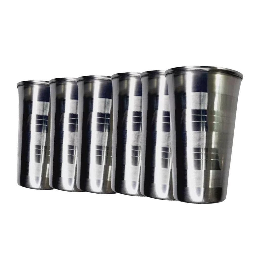 Kit De 6 Copos De Aço Inox 250Ml Ideais Para Drinks E Suco
