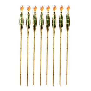Kit 8 Tochas Bambu De Iluminação C/ Fogo Chama Desmontável