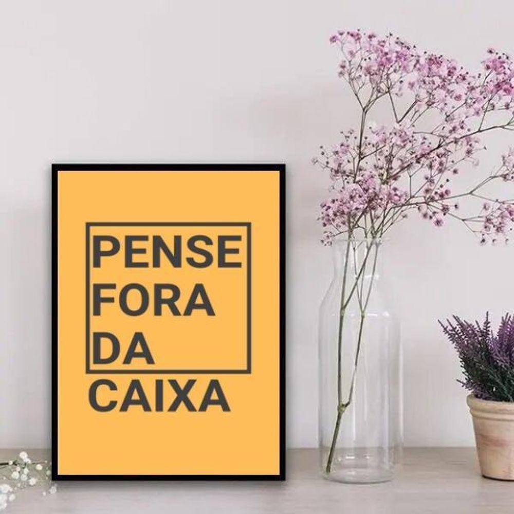 Quadro Decorativo Fora da Caixa 33x24cm - Madeira Preta
