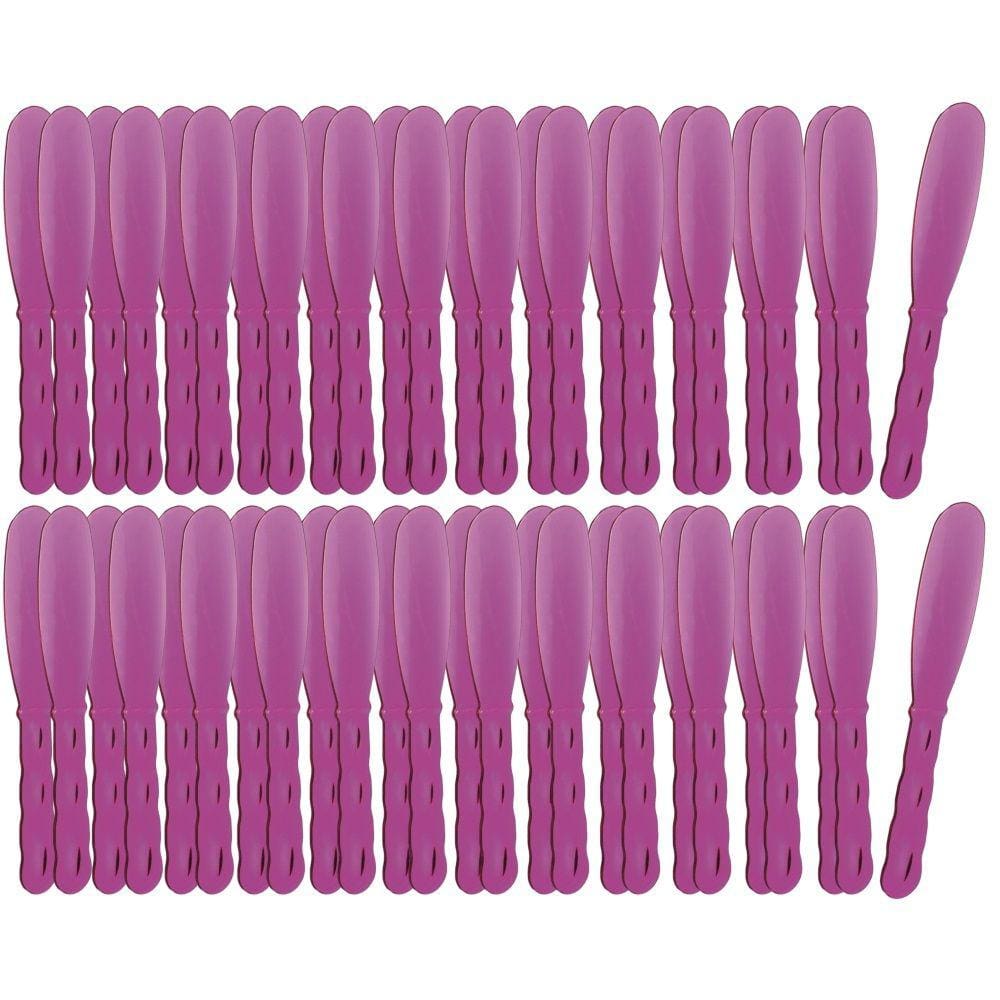 50UN Espatula Acrílica Luxo Roxa P/ Creme Santa Clara