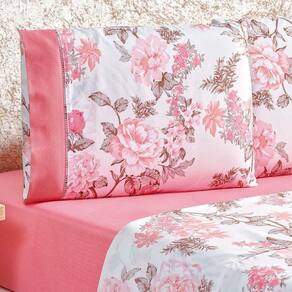 Jogo De Cama Estampado Micropercal 200 Fios Naturale Solteiro 03 Peças - Serene