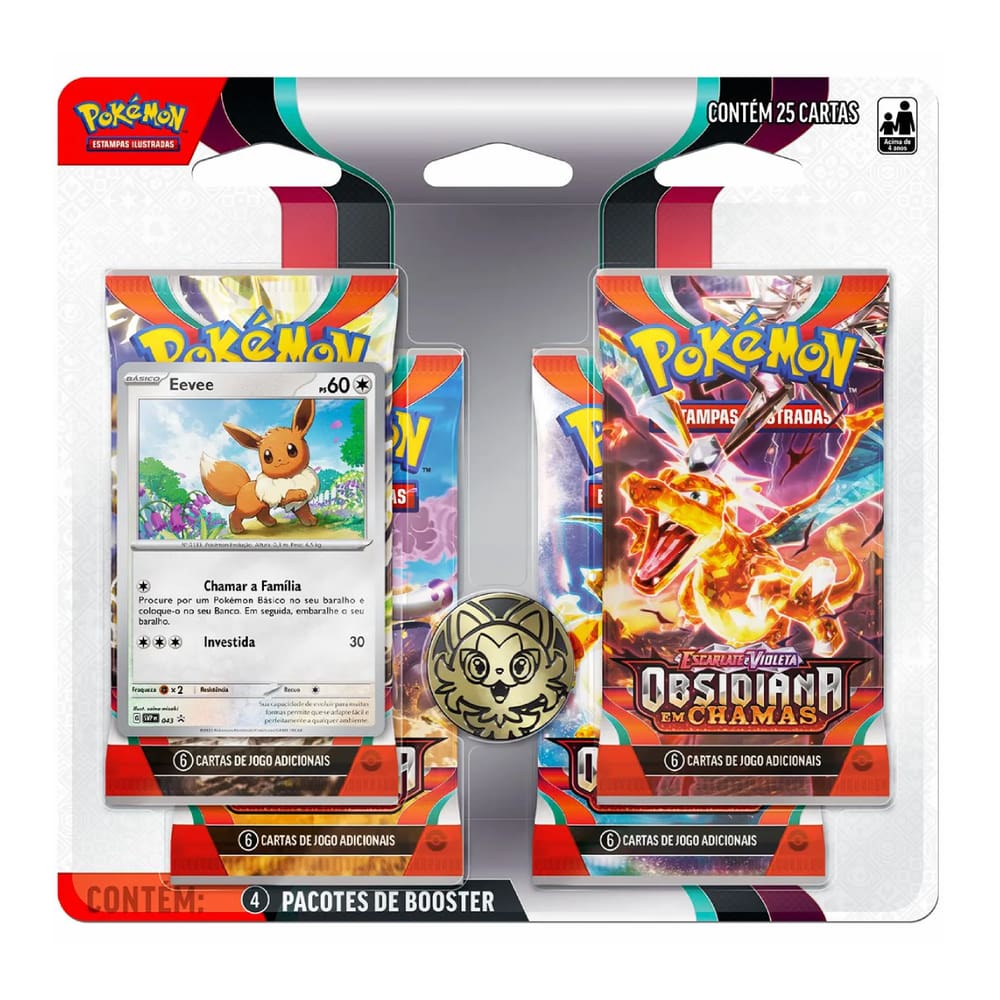 Cartas Pokémon Lata C/ 31 Unidades Realeza Absoluta - Copag