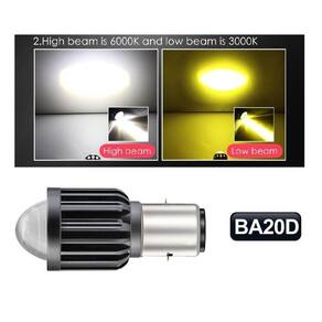 Lâmpada LED Ba20d 12w - Baixo Amarelo/Alto Branco - 10000lm